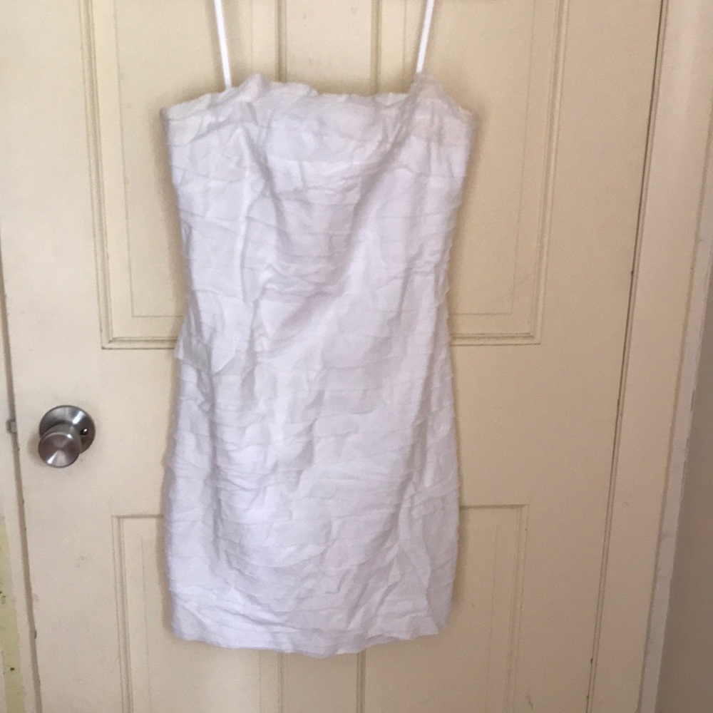 White Jcrew outlet wave dress